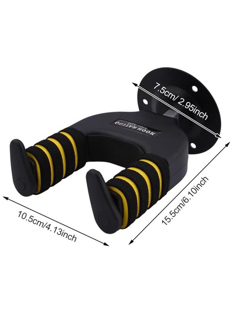 Mike Music Guitar Hanger Wall Mount, Auto Lock and Adjustable Hook Holder for Acoustic and Electric Guitar, Ukulele, Bass and Mandolin-Metal Base - Image 2