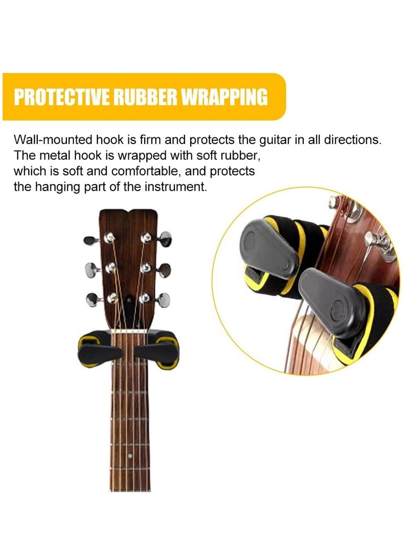 Mike Music Guitar Hanger Wall Mount, Auto Lock and Adjustable Hook Holder for Acoustic and Electric Guitar, Ukulele, Bass and Mandolin-Metal Base - Image 5