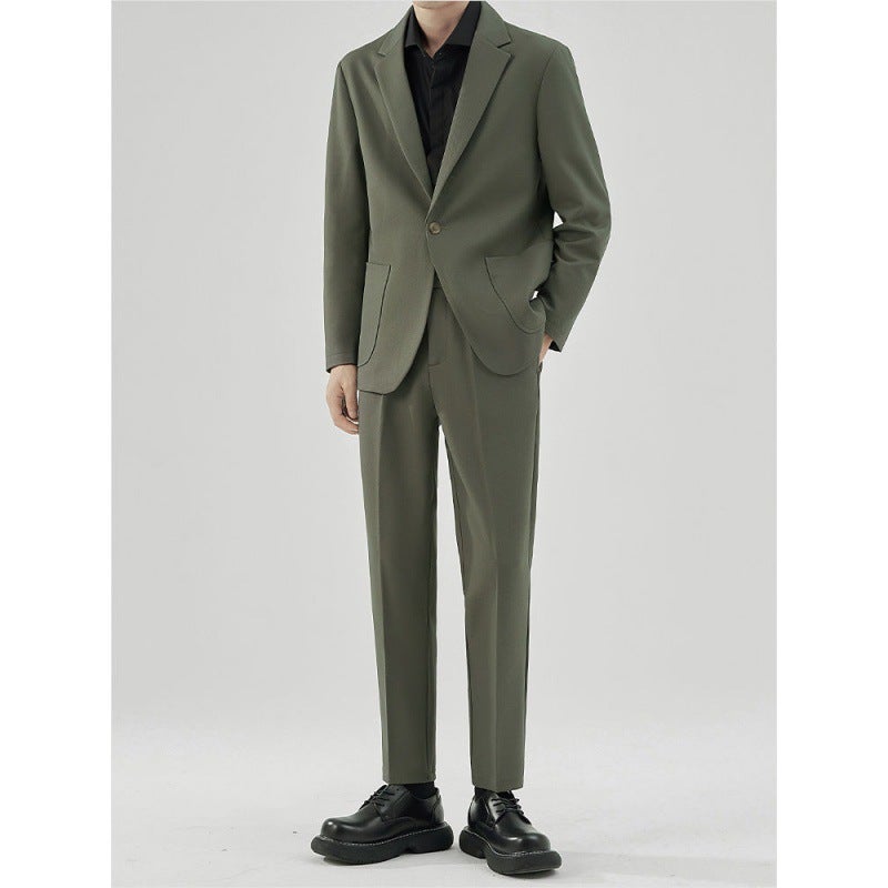 Sanlida Di Casual Suit Men's Loose Drape Jacket Korean Style Trendy Spring Autumn Winter New Men's Suit Set - Image 5
