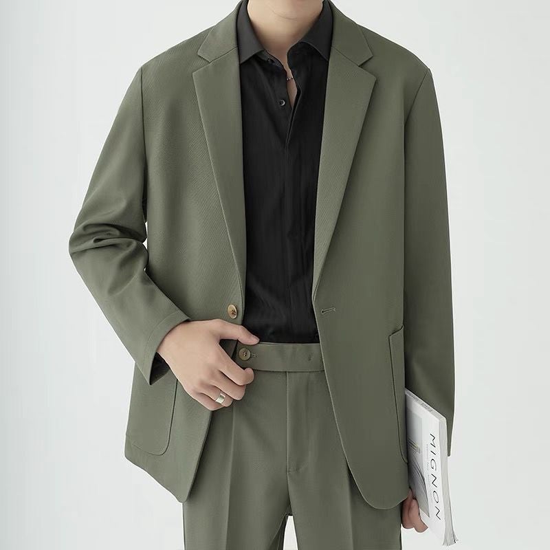 Sanlida Di Casual Suit Men's Loose Drape Jacket Korean Style Trendy Spring Autumn Winter New Men's Suit Set - Image 3