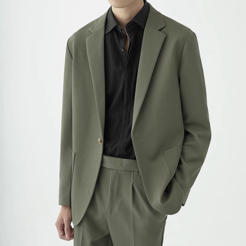 Sanlida Di Casual Suit Men's Loose Drape Jacket Korean Style Trendy Spring Autumn Winter New Men's Suit Set - Image 1