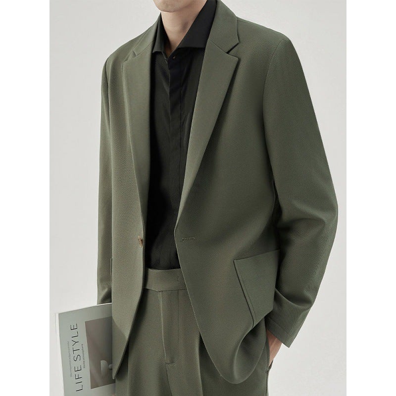Sanlida Di Casual Suit Men's Loose Drape Jacket Korean Style Trendy Spring Autumn Winter New Men's Suit Set - Image 2
