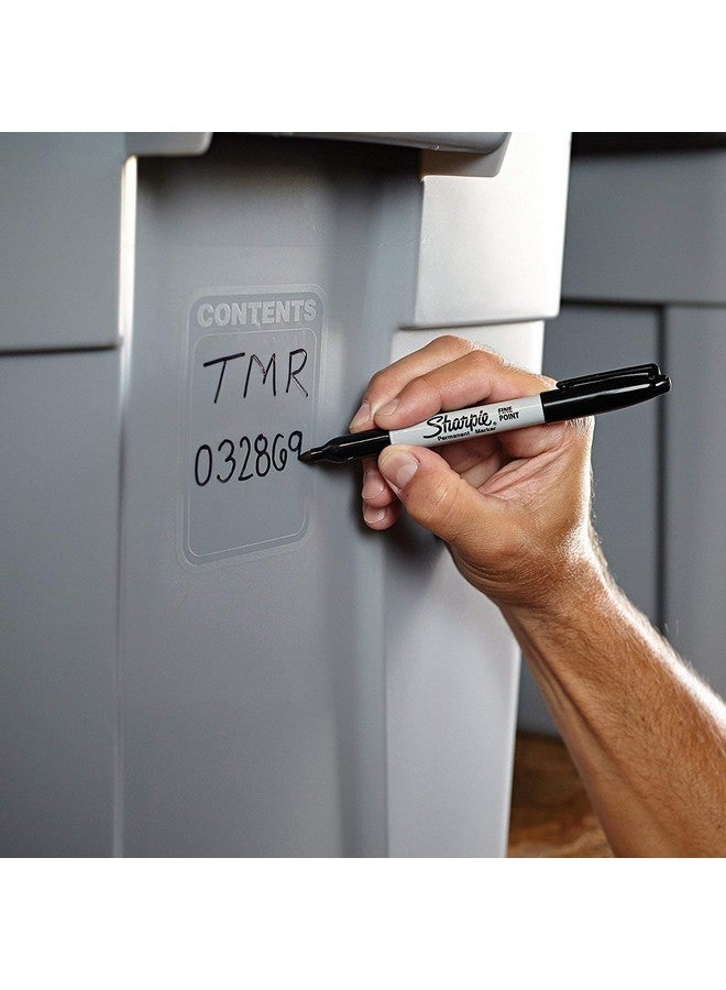 شاربي أقلام تحديد دائمة، ذات رأس رفيع، وحبر أسود (عبوة من 4 قطع) - Image 4