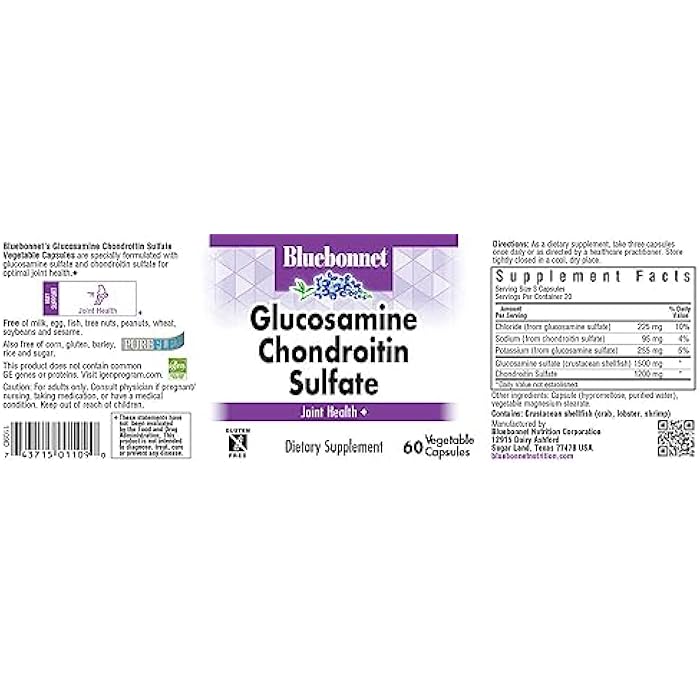 Bluebonnet Glucosamine Chondroitin Sulfate Supplement, 60 Count - Image 2