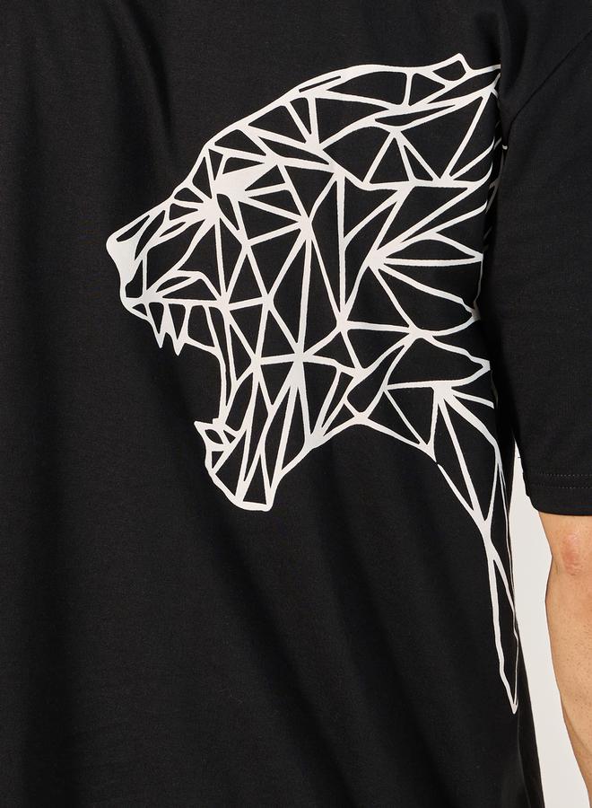 Styli Tiger Graphic Print Oversized T-Shirt - Image 4