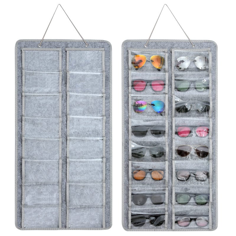 RZMAYIS RZMAYIS Sunglasses Storage Wall Mounted Hanging Sunglasses Holder 16 Slots 