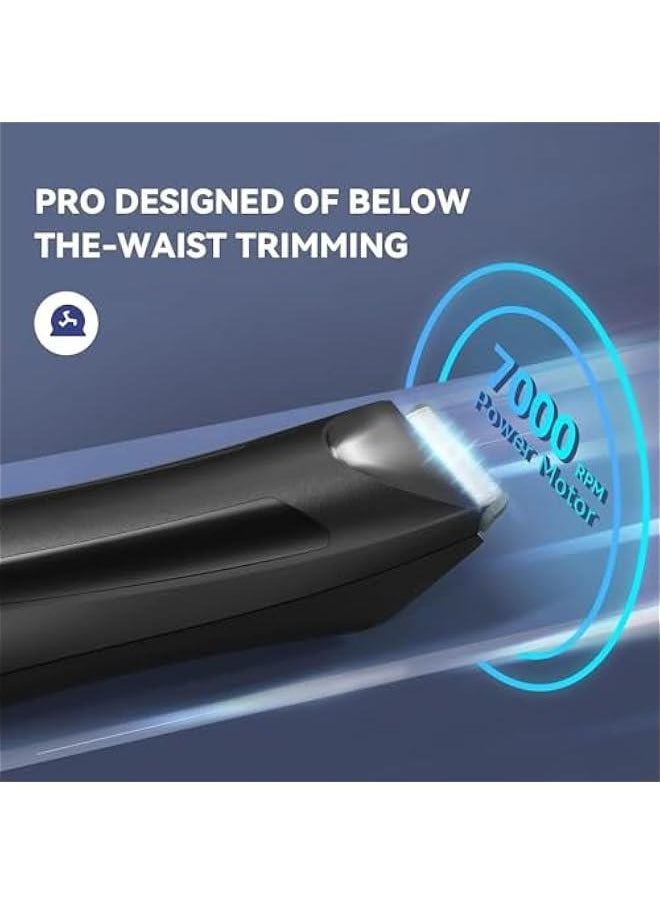 HOOKOR Body Hair Trimmer and Electric Shaver - Waterproof Groin Hair Trimmer for Men Ball Shaver USB Charging Dock Replaceable Ceramic Blade, Groomer Kit for Men  - Image 3
