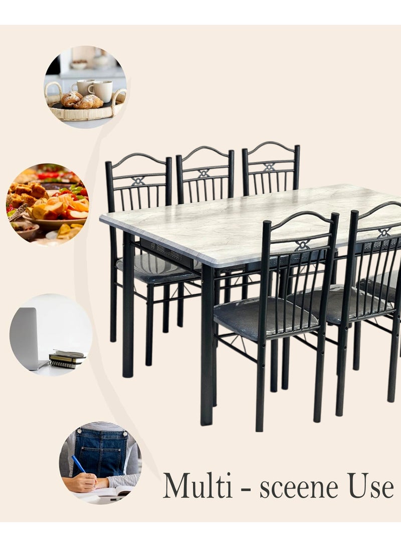 طقم طاولة طعام 7 قطع مع 6 كراسي مقاس 150*90 سم