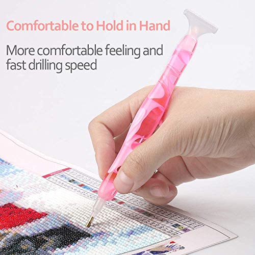 RovyFota Diamond Painting Pen, Handmade Resin Diamond Painting Pens with Glue Clay and Various Tips, More Comfortable and Faster, 5D Diamond Painting Tools for Diamond Paintings Hobby (Pink) - Image 4