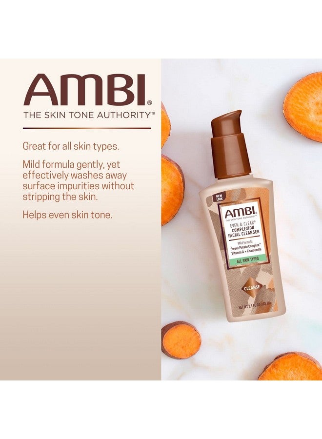 أمبي منظف الوجه أمبي لبشرة متساوية ونقية، للرجال والنساء، لجميع أنواع البشرة، بطاطا حلوة، بابونج، شاي أخضر، خالٍ من الهيدروكينون، خالٍ من الصابون، خالٍ من الكحول، خالٍ من العطور، خالٍ من الصبغات، 3.5 أونصة سائلة - Image 4