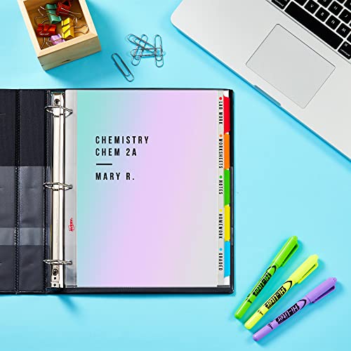Avery Clear Easy View Durable Plastic Dividers for 3 Ring Binders, 5-Tab Set, Bright Multicolor, 1 Set (16740) - Image 5