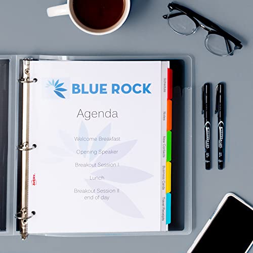 Avery Clear Easy View Durable Plastic Dividers for 3 Ring Binders, 5-Tab Set, Bright Multicolor, 1 Set (16740) - Image 2