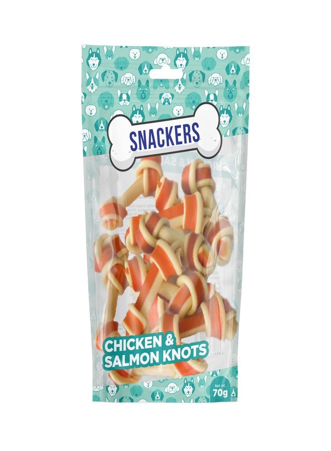 Snackers Dental Knotted Bones with Chicken & Salmon, Dog Treats 70g - Natural High Protein Chews for Dental Health, Strong Muscles & High Energy | Healthy & Tasty Snacks for Puppies & Adult Dogs - Image 5