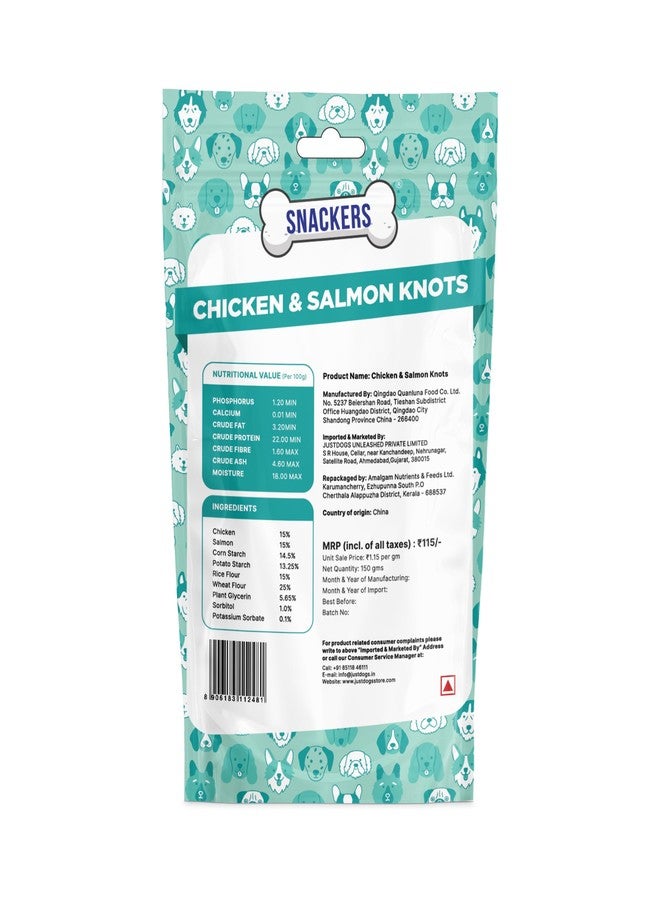 Snackers Dental Knotted Bones with Chicken & Salmon, Dog Treats 70g - Natural High Protein Chews for Dental Health, Strong Muscles & High Energy | Healthy & Tasty Snacks for Puppies & Adult Dogs - Image 4