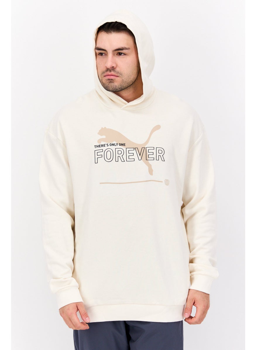PUMA Men Sportswear Fit Long Sleeve Training Hoodie, Off White  - Image 1