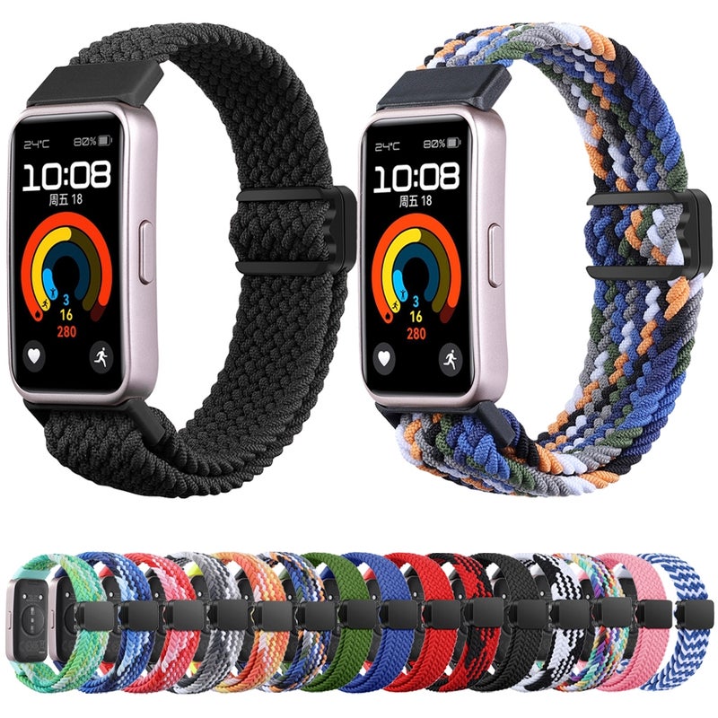 إيروريكس سوار ساعة هواوي باند 10 / 9 / 8 بمشبك مغناطيسي من النايلون المضفر (أزرق ساطع) - Image 3