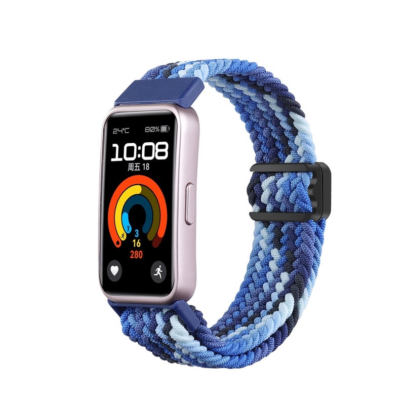 إيروريكس سوار ساعة هواوي باند 10 / 9 / 8 بمشبك مغناطيسي من النايلون المضفر (أزرق ساطع) - Image 1