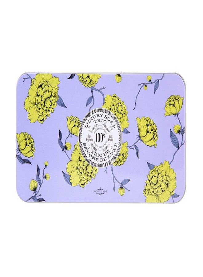 لا شاتلين مجموعة هدايا فاخرة من ثلاث قطع صابون لا شاتيلين | صنع في فرنسا | طبيعي وعضوي | تركيبة زبدة الشيا | 3 × 200 غرام / 7 أونصة - مجموعة صابون اللافندر الثلاثية (لافندر، ليتشي، لويزة ليمونية) - Image 2