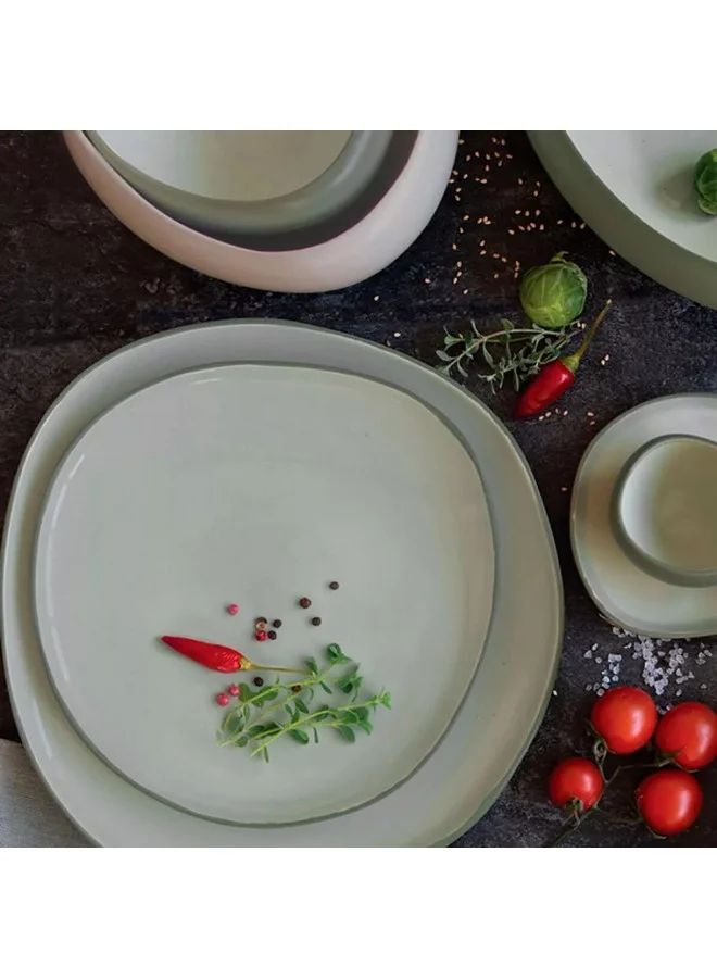 إيزي لايف سلسلة أورجنك طبق عشاء سيراميكي مطلي بالزجاج أخضر 27 سم R2650#ORGR