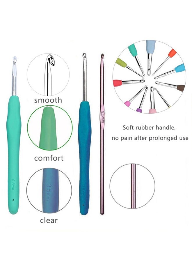 Generic 12PCS Crochet Hooks Kit 2.0mm to 8.0mm Aluminum Crochet Needles Set with Storage Bag Yarn Weave Knitting Needle DIY Weaving Tool - Image 2