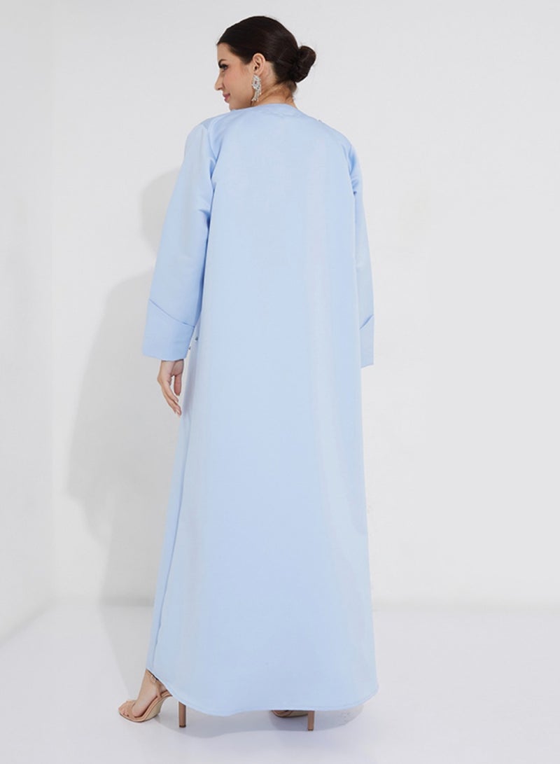 Rosette Abaya Blue Sky Stones - Image 3