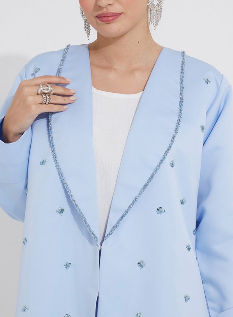 Rosette Abaya Blue Sky Stones - Image 2