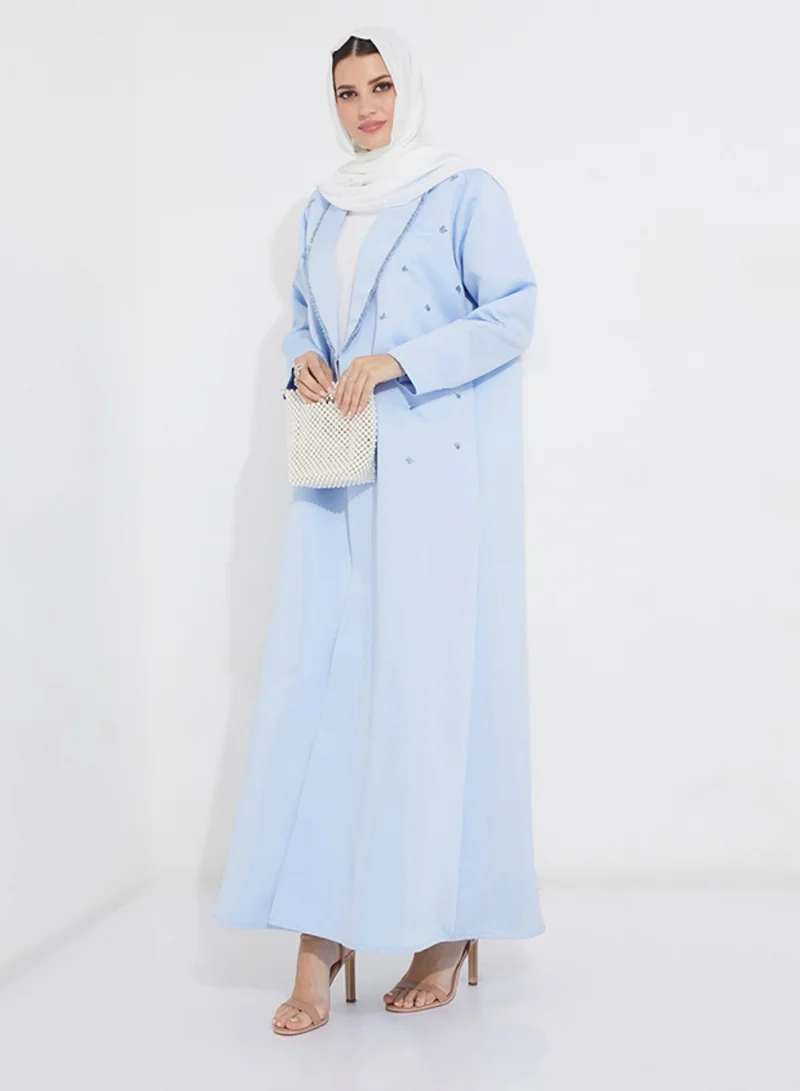 Rosette Abaya Blue Sky Stones