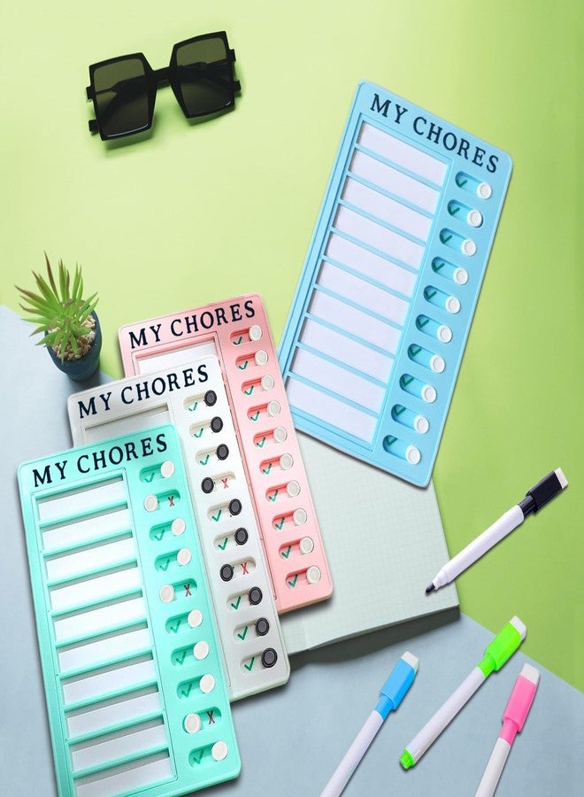 Teniinet Erasable Chore Chart for Kids with Markers and Wall Hook,Sliding Daily Routine Chores Chart for Kids and Adults(1Pcs Green) - Image 4
