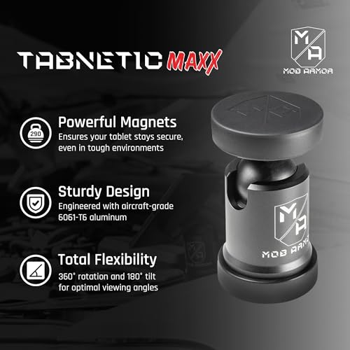 Mob Armor Tabnetic Maxx - Universal Magnetic Tablet Mount for Trucks, Cars, RVs, Heavy Equipment, Adhesive Mounting, Tablet Compatible, Magnetic Phone Mount, Console Accessories - Image 3
