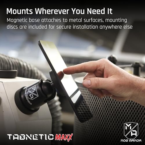 Mob Armor Tabnetic Maxx - Universal Magnetic Tablet Mount for Trucks, Cars, RVs, Heavy Equipment, Adhesive Mounting, Tablet Compatible, Magnetic Phone Mount, Console Accessories - Image 4