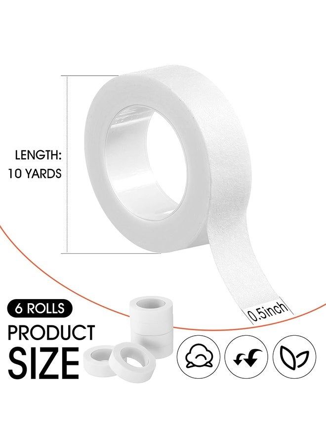 Peachjoy 6 Rolls White Flexible Skin Tape Breathable Nose Tape Self Adhesive Gauze Tape for Wound Injuries Swelling Sports, 0.5 Inch x 10 Yards - Image 2