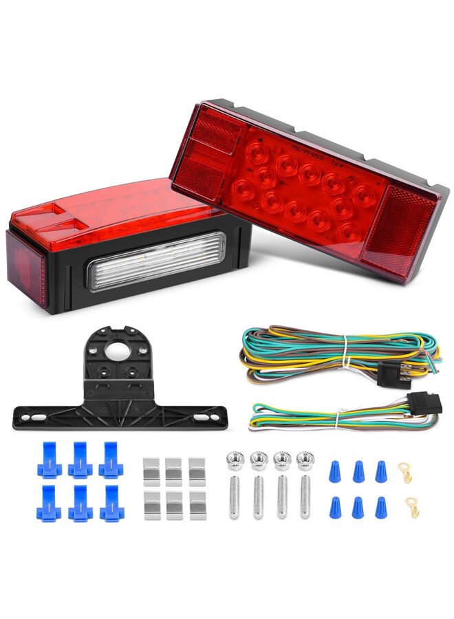 طقم TL-20 2 قطعة للغواصات، مصباح إشارة توقف خلفي LED مستطيل الشكل منخفض الارتفاع، ضوء علامة جانبية على شاحنات البيك أب RV 12 فولت والقوارب البحرية والمقطورات - Image 1