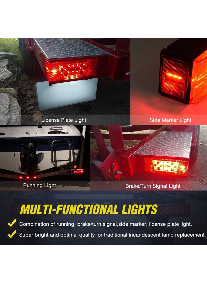 طقم TL-20 2 قطعة للغواصات، مصباح إشارة توقف خلفي LED مستطيل الشكل منخفض الارتفاع، ضوء علامة جانبية على شاحنات البيك أب RV 12 فولت والقوارب البحرية والمقطورات - Image 5