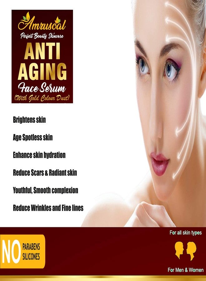 AMRUSOAL 24k Gold Dust Anti Aging Face Serum - PACK OF TWO | Active Anti-wrinkle Collagen Serum | Vitamin C serum - Image 5