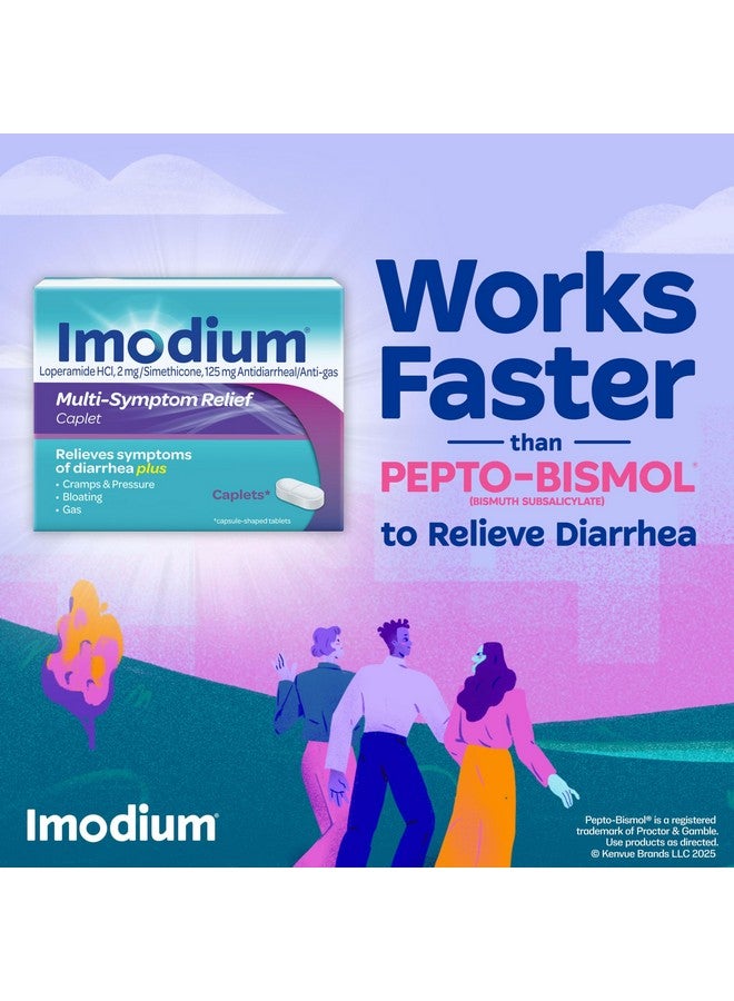 Imodium Multi-Symptom Caplets for Diarrhea Relief with Gas, Bloating & Cramps, 18 ct. - Image 4