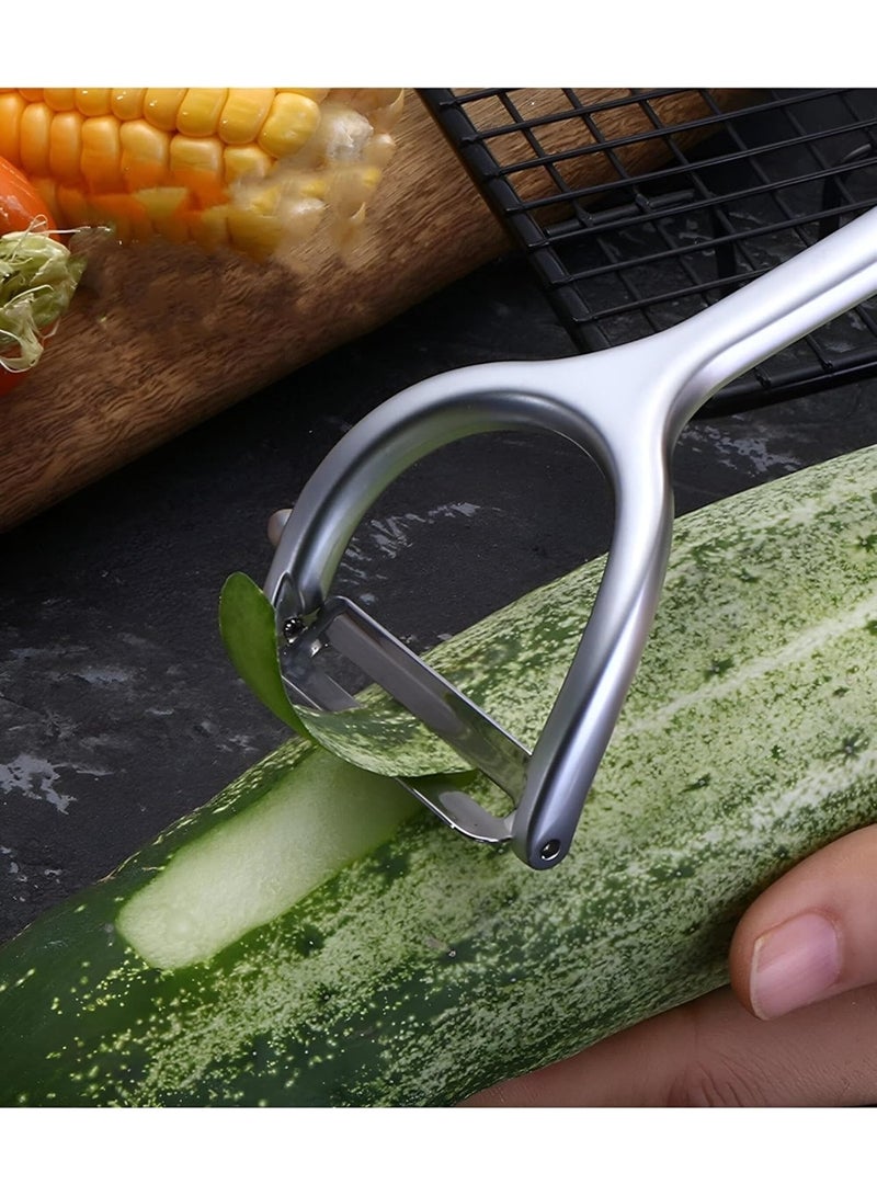 Stainless Steel Fruit & Vegetable Peelers – Sharp Serrated Blade, Multi-Purpose Kitchen Peeler for Quick, Easy & Smooth Peeling - Image 3