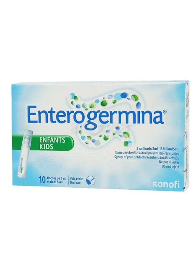 ENTEROGERMINA KIDS 2 Billion/5Ml Spores Of Polyantibiotic Resistant Bacillus Clausii Oral Suspension 10 X 5 Ml