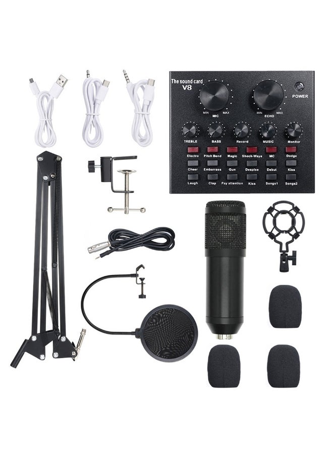 DUSALA 13-Piece Multi-Functional Live Sound Card Set Black/White  - Image 1