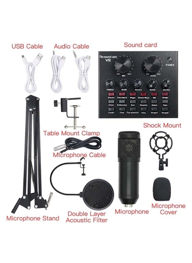 DUSALA 13-Piece Multi-Functional Live Sound Card Set Black/White  - Image 5