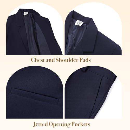 Luca Gabriel Toddler Boys' 5 Piece Classic Fit No Tail Formal Navy Blue Dress Suit Set with Tie and Vest - Size 2t - Image 4