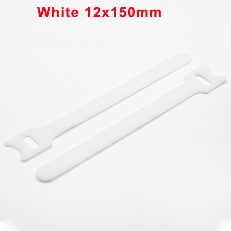 OIVO INDIA OIVO INDIA 100PCS Fastening Cable Ties Reusable Premium 6Inch Adjustable Cord Ties Microfiber Cloth Cable Management Straps Hook Loop Cord Organizer Wire Ties Reusable White Colors  - Image 3