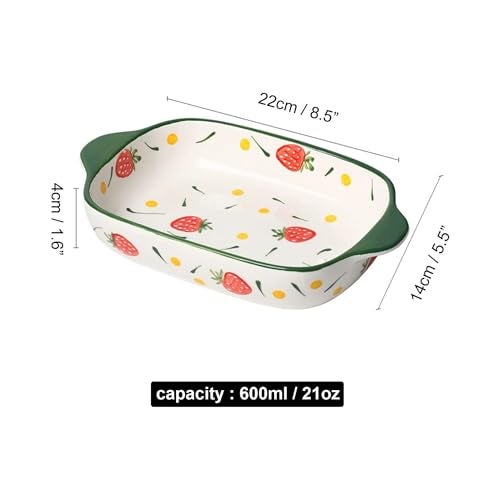TOMATUS® Ceramic Dinnerware Plate, Rectangular Deep Baking Tray For Kitchen, 600ml, Dark Green, Pack Of 1 - Image 3
