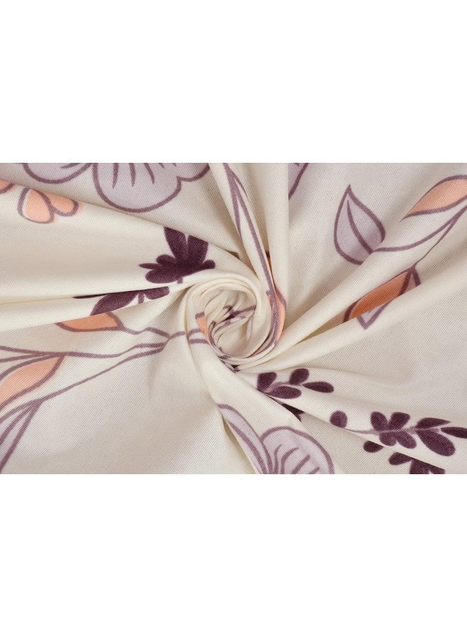 BSB HOME BSB HOME Premium Glace Cotton 180 TC Flat Single Bedsheets Breathable | Wrinklefree (Size-60 X 90 Inch) with 1 King Size Pillow Covers (Size-17 X 27 Inches, Small Flower Printe, Off White)  - Image 2