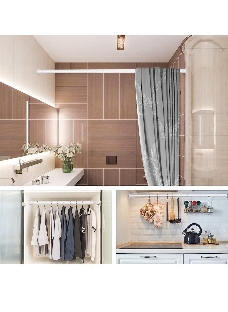 Rubik Cabinet Hanger Shower Curtain Rod Adjustable 50-80cm,Thick & Extendable Telescopic Length Tension Bar Painted Surface No Drill Type for Bathroom Shower Bathtub Cabinet (50 x 80 cm, White)  - Image 3