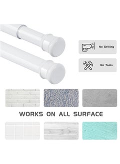 Rubik Cabinet Hanger Shower Curtain Rod Adjustable 50-80cm,Thick & Extendable Telescopic Length Tension Bar Painted Surface No Drill Type for Bathroom Shower Bathtub Cabinet (50 x 80 cm, White)  - Image 4