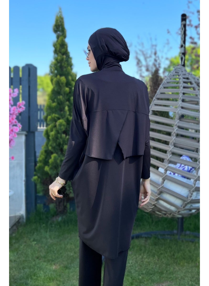Remsa Mayo Remsa Swimsuit Wide Leg Full Covered Hijab Swimsuit Scissors R072 Ayşenur  - Image 4