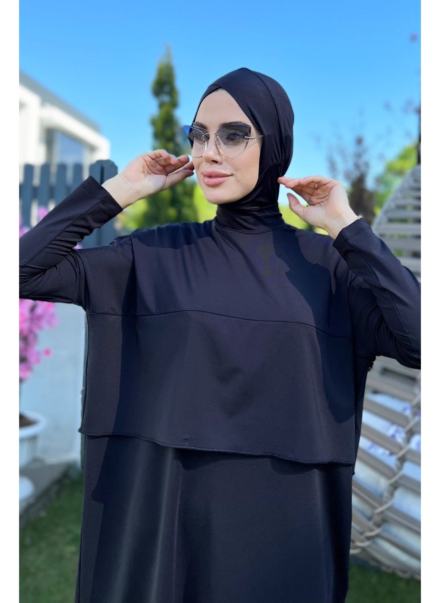 Remsa Mayo Remsa Swimsuit Wide Leg Full Covered Hijab Swimsuit Scissors R072 Ayşenur  - Image 3