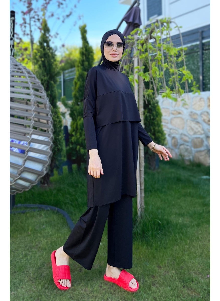 Remsa Mayo Remsa Swimsuit Wide Leg Full Covered Hijab Swimsuit Scissors R072 Ayşenur  - Image 2