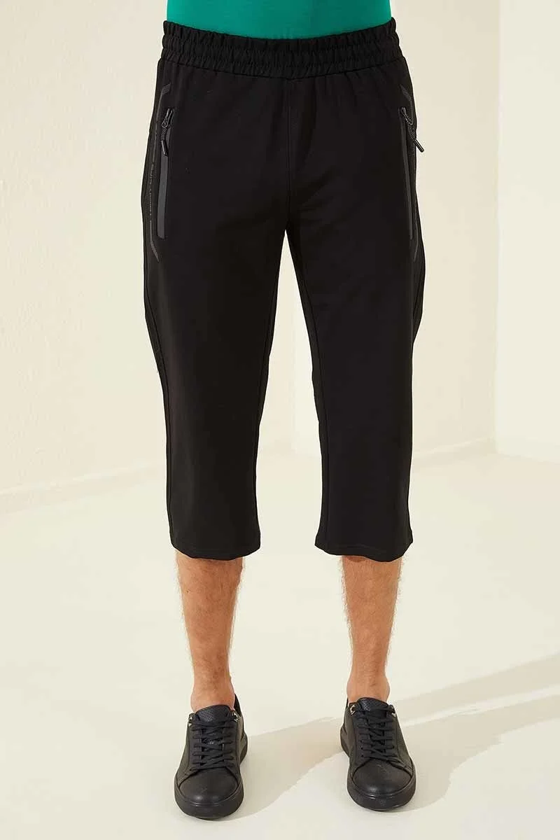 تومي لايف Black Men's Zipper Pocket Standard Fit Classic Leg Capri-83091_01