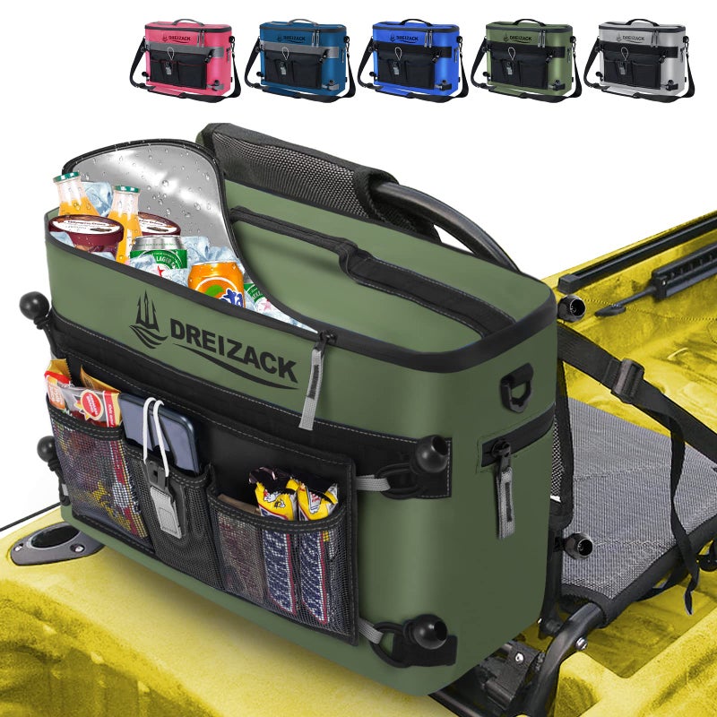 Dreizack Kayak Cooler Behind Seat Waterproof Camping Cooler for KayakingPaddleboard Coolers Compatible with LawnChair Seat Kayak Accessories Cooler Bag Kayak Coolers Tow Behind for Fishing